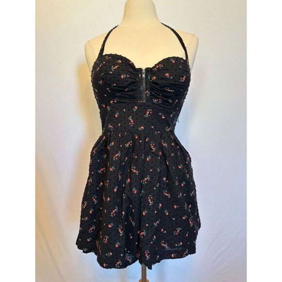 Guess Dress A Line Halter Floral Dress Fits like a 4/6 - Picture 3 of 7